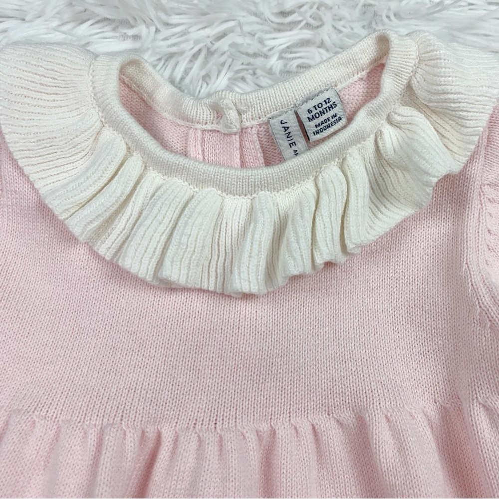 Janie and Jack size 6-12 month long sleeve collared sweater dress fair isle - Picture 3 of 7